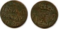 1000-to date, Netherlands duit Rare large copper 1820, Island of Sumatra, Batavian Republic (Dutch East Indies) (KM #282.1) -
