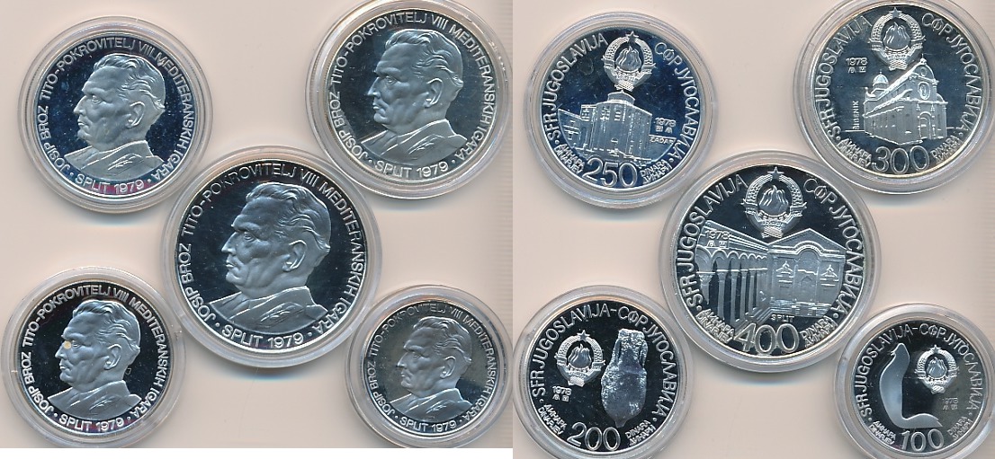 Yugoslavia 400 Dinara 1978 Lot 5 Silver Coins PP MA Shops yugoslavia-400-dinara-1978-lot-5-silver-coins-pp-ma-shops