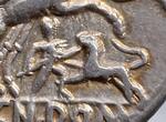 Römische Republik 128 v.Chr. Cn. Domitius Ahenobarbus - Denar mit Löwenkampf fast vorzüglich
