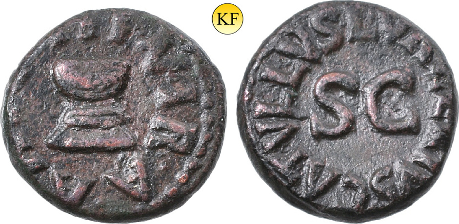 Römisches Kaiserreich Quadrans Ca 4 V Chr Augustus 27 V 14 N Chr Münzmeister L Valerius