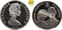 Gibraltar Crown 1981 Heirat Charles und Diana Polierte Platte 45,00 EUR  zzgl. 3,00 EUR Versand