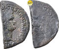 Römisches Kaiserreich Dupondius Nero 54-68, Halbierung eines Dupondius, -