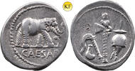Römische Republik Gaius Julius Caesar - Denar Elefant. Feldmünzstätte in Gallien Denar 49/48 v.Chr. fast vorzüglich