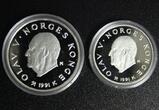 Norwegen Satz 50 & 100 Kronen 1991 Olympia Lillehammer ´94 - Langläufer/ Sikfahren PP/OVP*/Zert.