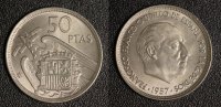 Spanien  5 Pesetas 1957(58) vz-st