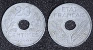 Frankreich 20 Centimes Zink