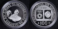 Jugoslawien 100 Dinara Olympische Spiele 1984 Sarajewo - Bobfahren