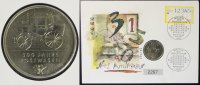 DDR 5 Mark Numisbrief 500 Jahre Postwesen - Neue Postleitzahlen 1993