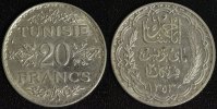 Tunesien 20 Francs Ahmad Pasha Bey -