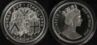 Isle of Man 1 Crown World Cup Italy ´90 - Palermo/ Udine/ Verona - Silber