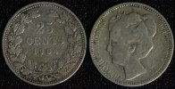Niederlande 25 Cents Wilhelmina