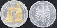 Deutschland 10 DM Karl der Große / Dom zu Aachen - teilvergoldet