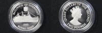 Guernsey 2 Pfund 2 Pounds Guernsey 1989 Royal Visit Silver Proof -