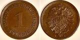 Deutschland  1 Pfennig 1875 E fast prägefrisch Kaiserreich