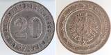 Deutschland  20 Pfennig 1888 A ss/vz J 006 sehr schön/vorzüglich