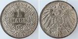 Deutschland  1 Mark 1912 J J 017 alte farbige Patina ! vz/stgl