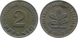 Deutschland  Variante 2 Pfennig 1968 G Punkt am A Paproth vorzüglich