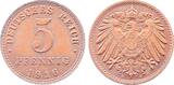 Deutschland  Probe 5 Pfennig 1916 A Eisen- Kupfer- plattiert, RRR vorzüglich