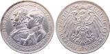 Deutschland  3 Mark 1915 A Jahrhundertfeier Mecklenburg-Schwerin J 88 Friedrich Franz IV prägefrisch/stempelglanz