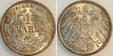 Deutschland 1905J 1 Mark 1905 J prfr/stgl-stgl, absolut TOP J 17