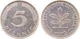 Deutschland  Probe 5 Pfennig 1982 J, Neu-Silber unmagnetisch vz/stgl