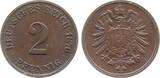 Deutschland  2 Pfennig 1876 G vorzüglich +