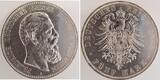 Deutschland  5 Mark Preussen 1888 leicht gereinigt J 099 vz+ Friedrich vorzüglich+