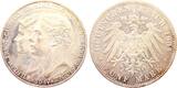 Deutschland  5 Mark 1903A Sachsen-W-E. Hochzeit Caroline v Reuß Wilhelm Ernst Polierte Platte