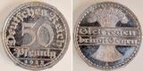 Deutschland  Probe 50 Pfennig 1922 A mit 6 Erhöhungen am Rand J 301 fast prägefrisch