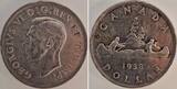 1 Dollar Canada 1938 Kanu SS/VZ, Georg VI