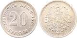 Deutschland  20 Pfennig J 005 1876 F vz/stgl