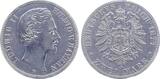 Deutschland  2 Mark Bayern 1877 D ss/vz J 041 selten ! Ludwig II sehr schön/vorzüglich