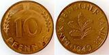 Deutschland  10 Pfennig 1949 J bfr J 378 BDL zaponiert