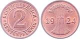 Deutschland  2 Rentenpfennig 1924 A prfr. J 307 prägefrisch