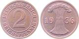 Deutschland  2 Reichspfennig 1936 F J 314 f prfr