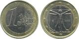 Italien 2002 Fehlprägung 1 Euro komplett glatter Rand ohne Riffelung vz/st