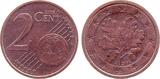 Deutschland 2 Cent 2 C verdrehte Sterne 2002J, mit geringsten Berührungen vorzüglich/stempelglanz