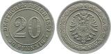 Deutschland  20 Pfennig 1887 G stempelglanz fein Archiv Franquinet