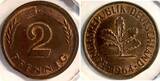 Deutschland  2 Pfennig 1964 G ohne Ring geprägt und Zainende VZ+
