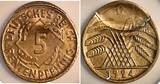 Deutschland  Fehlprägung 5 Rentenpfennig 1924 D Doppelprägung selten VZ