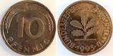 Deutschland 1993A 10 Pfennig 1993 A teilweise ohne Ring geprägt bankfrisch