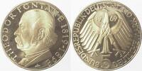 Deutschland 5 DM 5 DM Fontane 1969 G PP Proof J 399 in Folie -