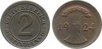 Deutschland 2 Pfennig Fehlprägung 2 Pfennig 1924 D dezentriert 5% J 307 -