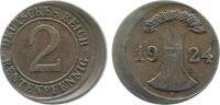 Deutschland 2 Pfennig Fehlprägung 2 Pfennig 1924 E J 307 dezentriert geprägt -