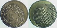 Deutschland 5 Pfennig Fehlprägung 5 Pfennig 1924 A dezentriert geprägt J 308 -