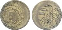 Deutschland 5 Pfennig Fehlprägung 5 Pfennig 1924 E dezentriert 15%+ Stempeldrehung -