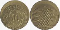 Deutschland 50 Pfennig Fehlprägung 50 Rentenpfennig 1924A dezentriert 15% -