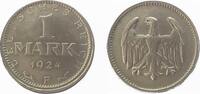 Weimarer Republik 1 Mark 24F teilweise außerh.Ring geprägt! -