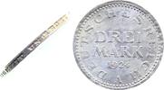 Deutschland 3 Mark Fehlprägung 3 Mark 1924 A Randinschrift UNRECHT rar J 312 -