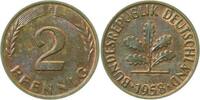 Deutschland 2 Pfennig 2 Pfennig 1958 F herrliche Patina J 381 -
